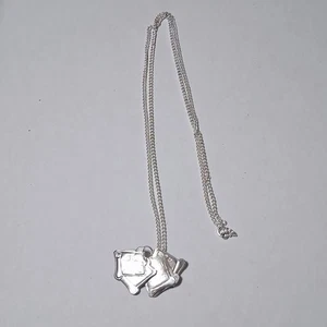 Vintage Halskette Zehn Gebote silberfarben Schriftrollen religiös christlich - Bild 1 von 12