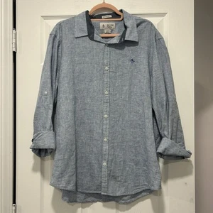 Penguin Munsingwear Button Up Shirt Size XL Heritage Slim Fit Light Blue - Picture 1 of 7