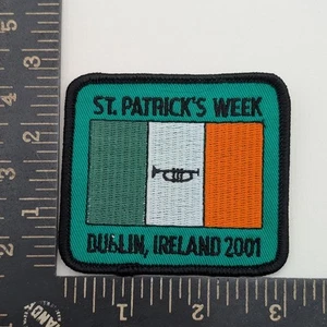 St. Patrick’s Week Patch Dublin Ireland 2001 Flag Trumpet Parade Souvenir - Picture 1 of 2
