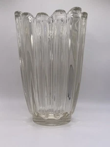 Fostoria American Celestial Ribbed Clear Vase Vintage 8” - Picture 1 of 10