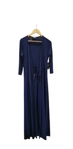 Lulus Garden District Wickel Maxikleid 3/4 Arm lässig elegant dunkelblau Gr. L - Bild 1 von 7