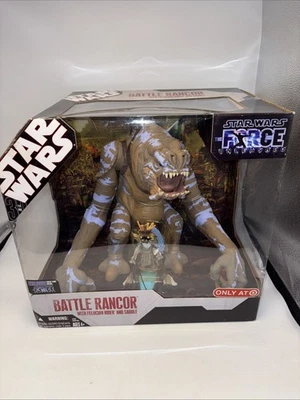 STAR WARS THE FORCE UNLEASHED BATTLE RANCOR WITH FELUCIAN RIDER NEW SEALED - Image 1 of 4