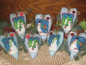 Land Weihnachten 7 Schneemänner Herzen Baumschmuck Kranz Akzente Girlande basteln - Bild 1 von 4