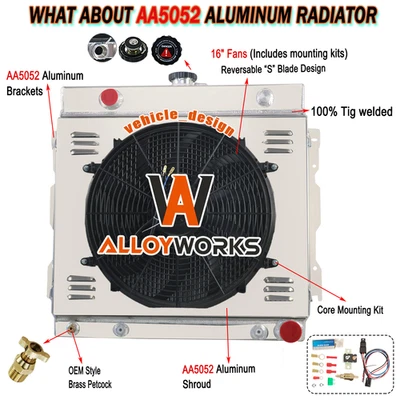 4ROW Radiator+Shroud Fan for 70-79 Dodge D/B/W 100 150 200 300 Pickup 5.9L V8. - Изображение 1 из 4