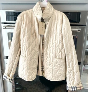 BURBERRY Brit London Damen Jacke Weiß Größe XS Neu mit Etikett - Bild 1 von 9