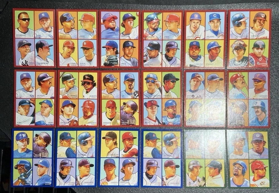 2009 Upper Deck Goudey 4 em 1 azul verde vermelho lote x18 Jeter Pujols Berra RARO SSP - Imagem 1 de 1