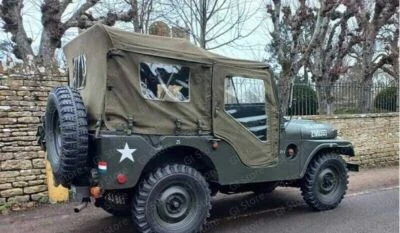 Canvas Soft Top for Jeep Willys CJ3A,CJ3B,CJ5,M38,M38A1 Fits on Cross Bow Frame - Imagem 1 de 4