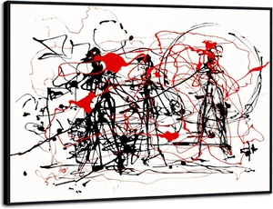 Gerahmte Leinwand Giclée Druck Kunst Abstrakt Serie #6 von Jackson Pollock Wandbild Hom - Bild 1 von 8