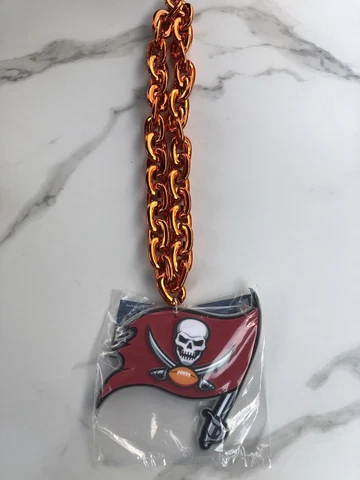 NFL Tampa Bay Buccaneers 18” Orange Fan Chain Big Necklace Foam Magnet - 2 in 1 Cover