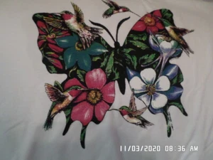 NEW T-Shirt: Humming Birds w/ Butterfly (White) S, L Small & Large - Picture 1 of 1