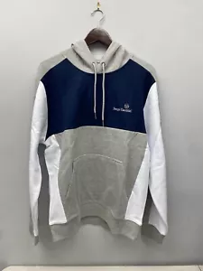 Men's Sergio Tacchini Mosaic Grey White Navy Blue Hoodie / Size Medium - Picture 1 of 3