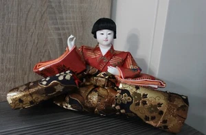 Traditional Japanese Hina Doll Musician Singer Festival Handmade Painted Figure - Foto 1 di 4