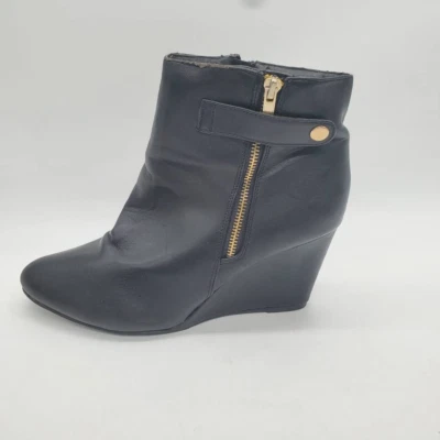 Botines Lane Bryant para mujer negros punta tacón de cuña cremallera lateral 10 W Foto 1 de 4