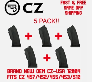 CZ USA OEM .22LR 10 Round Poly Magazine For 452 453 455 457 512 - 12004- 5 Pack! - Picture 1 of 1