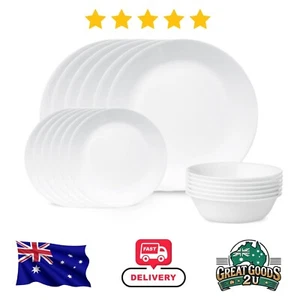Corelle Winter Frost White Dinnerware Set, 18 piece, 6 x 26cm Dinner Plate, 6 x - Picture 1 of 5