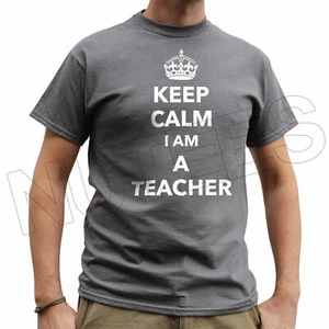 Keep Calm I'm A Teacher lustige Schule Herren Damen Kinder T-Shirts und Westen S-XXL - Bild 1 von 7