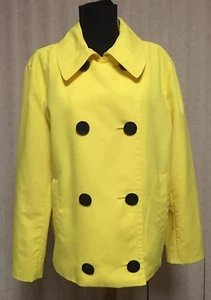 🌼🌼Chaps Ralph Lauren Yellow Nautical Jacket Sz XL Fully Lined Double Breasted - Picture 1 of 6
