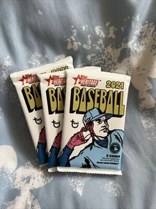 2021 Topps Heritage Baseball Pack hohe Zahl 9 Karten versiegelt MLB 🙂 für Einsätze - Bild 1 von 3