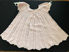 Vintage Handmade Crochet Light Pink Baby Girls Dress see measurements