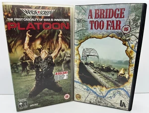 Platoon & A Bridge Too Far - VHS Video Cassette Tape Bundle - VGC - Picture 1 of 3