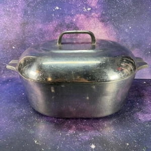 Magnalite Wagner Ware Sidney -0- 4265 P 8 QT Dutch Oven Bräter Deckel Untersetzer USA - Bild 1 von 16