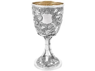 Cáliz de plata de exportación china - antiguo alrededor de 1900 Foto 1 de 4