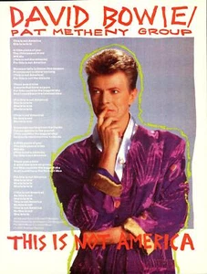 DAVID BOWIE 'This is not America' Original 1985 11" x 8" Lyric Print Ephemera - Picture 1 of 1