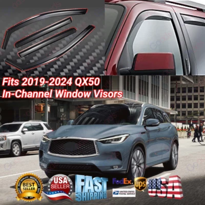 In-Channel Vent Shade Snow Rain Guard Wind Bug Deflector For Infiniti QX50 19-24 - Image 1 of 4