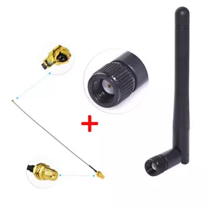 2.4GHz 3dBi omni wifi Antenna RP-SMA male + Pigtail for Wlan Mini Pc U.FL - Picture 1 of 7