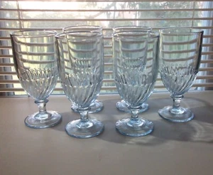 Martha Stewart 6 Blue Everyday Iced Tea Goblets Mark 14 Ounce 7" - Picture 1 of 7
