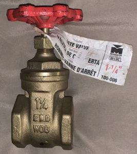 MUELLER INDUSTRIES GATE VALVE 1 1/4" (100-006 / 100006 ) NEW NO BOX - Picture 1 of 4