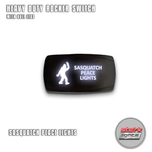 WHITE HORIZONTAL LED Rocker Switch 5Pin Light 12V ON OFF SASQUATCH PEACE LIGHTS - Picture 1 of 6