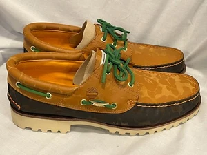 Timberland x Bape Hand Sewn Boat Shoes Mens 13 Wheat Nubuck Brown TB0A2QFE231 - Picture 1 of 8