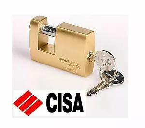 PADLOCK, KEYED ALIKE SHUTTER CISA 63mm SOLID BRASS, CONTAINER TYPE PADLOCK - NEW - Picture 1 of 2