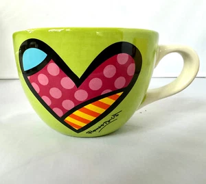 Taza Romero Britto 18 OZ verde * NUEVA * - Imagen 1 de 6