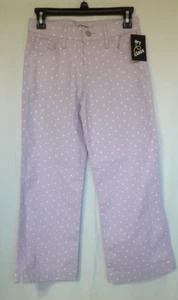 Art Class Girls Purple Wide Leg Jeans Allover White Heart Print Size 12 - Picture 1 of 4