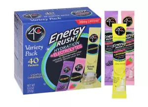 4C Energy Rush Energy, Hydration & Electrolytes Variety Pack-40 Count - Picture 1 of 5