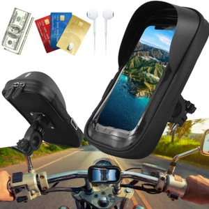2pcs Waterproof Motorcycle Phone Holder Bag Bicycle Handlebar Phone Case↜☈ - Picture 1 of 9