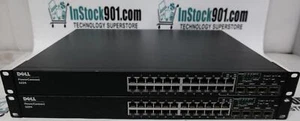 LOT OF 2 Dell PowerConnect 6224 24-Port Gigabyte Ethernet Switch With Rack Ears - Picture 1 of 3