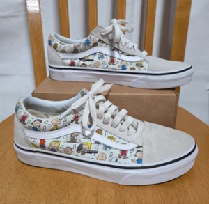 Scarpe Vans taglia 8W/6,5M scamosciate arachidi snoopy skater Charlie marrone vecchia scuola musica - Foto 1 di 9
