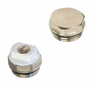 Radiator Vent and Plug Set Chrome for Towel, Panel, Ladder Radiators 1/2" BSP - Picture 1 of 4