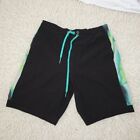Nike Men's Black / Green Neon Swim Surf Skate Trunks Shorts M