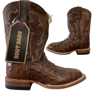Neu mit Etikett Kinder Nil Krokodil braun eckige Zehenpartie Westernstiefel Pferdestärken Kindergröße 13 - Bild 1 von 8
