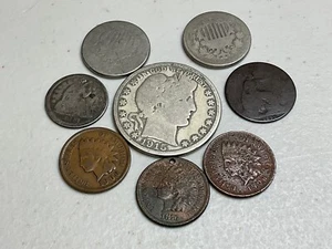 Vintage Coin lot…8 coins…ungraded, circulated, but very old…a must see - Picture 1 of 12
