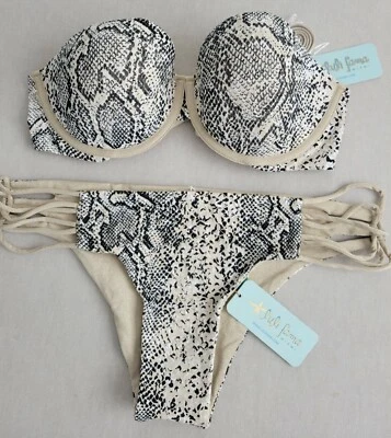 Luli Fama Bombo Alegria Bandeau (L/XL) & Caribe Interlaced Moderate Bottom (XL) - Image 1 of 4