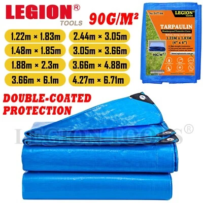 Blue Waterproof Tarpaulin Tarp UV Resistant PE Cover Sheet Truck Camping Outdoor - image 1 of 4