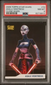 2008 Topps Star Wars: The Clone Wars Asajj Ventress #10 PSA 8 Rookie - Bild 1 von 2
