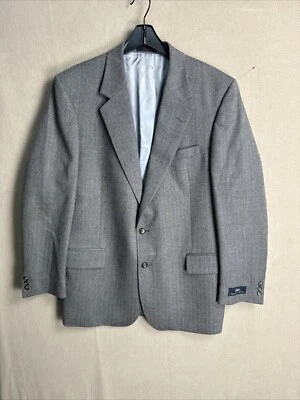 Abrigo JOHN WEITZ NUEVO CON ETIQUETAS COLECCIÓN FIRMA Gris Hueso de Arenque 2 BOTONES DEPORTIVO 44L Foto 1 de 4