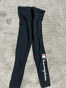 Champion Black Mid Rise Leggings Youth Girls Size Medium - Picture 1 of 5