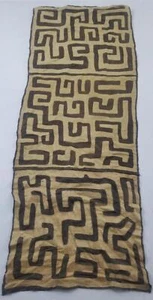 Panel textil rafia tela cubana tejido a mano africano vintage 162x61 cm - Imagen 1 de 12